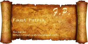 Faust Patrik névjegykártya