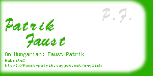 patrik faust business card